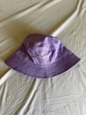 Purple Bucket Hat with "On Vitamins" Embroidery